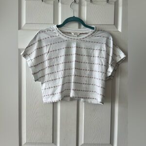 Splendid White Cropped T-Shirt with Pattern